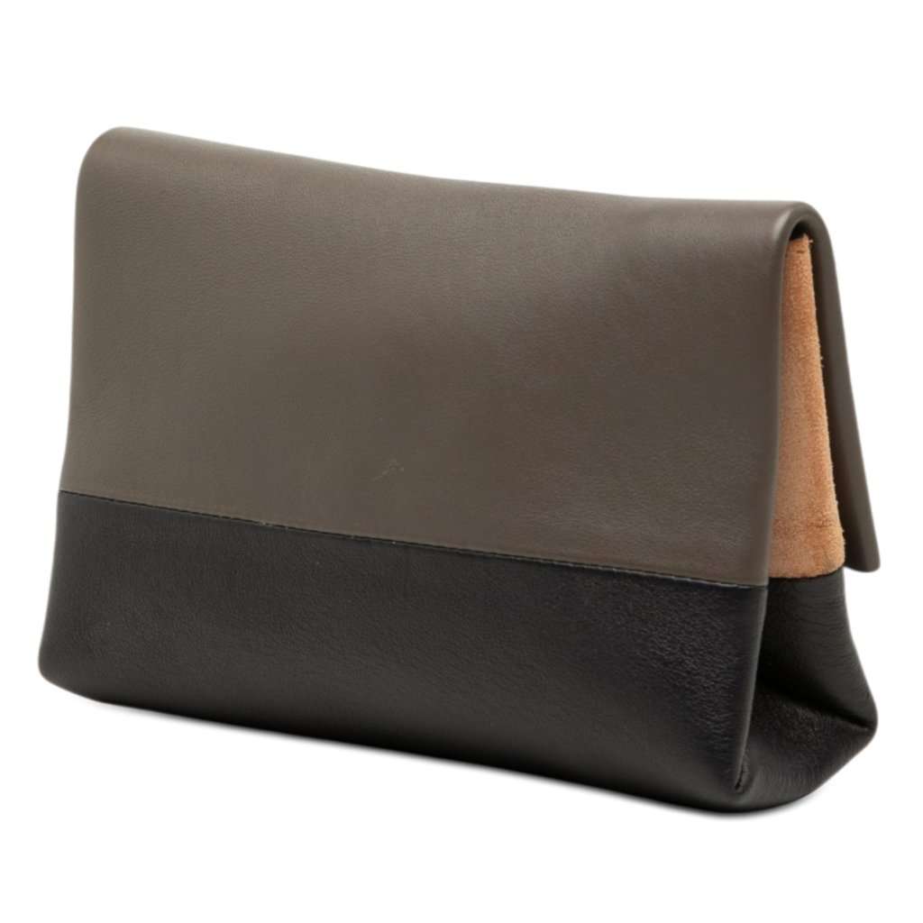 Celine Bicolor Leather All Soft Pouch Brown Leather Very good - Back View