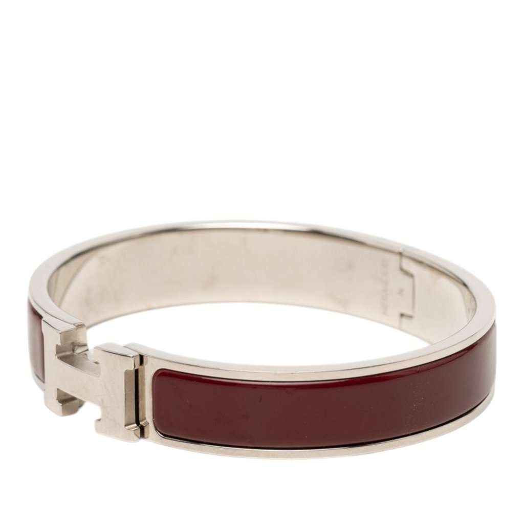 Hermès Narrow Enamel Clic H Bracelet PM Red Very good condition - Back View