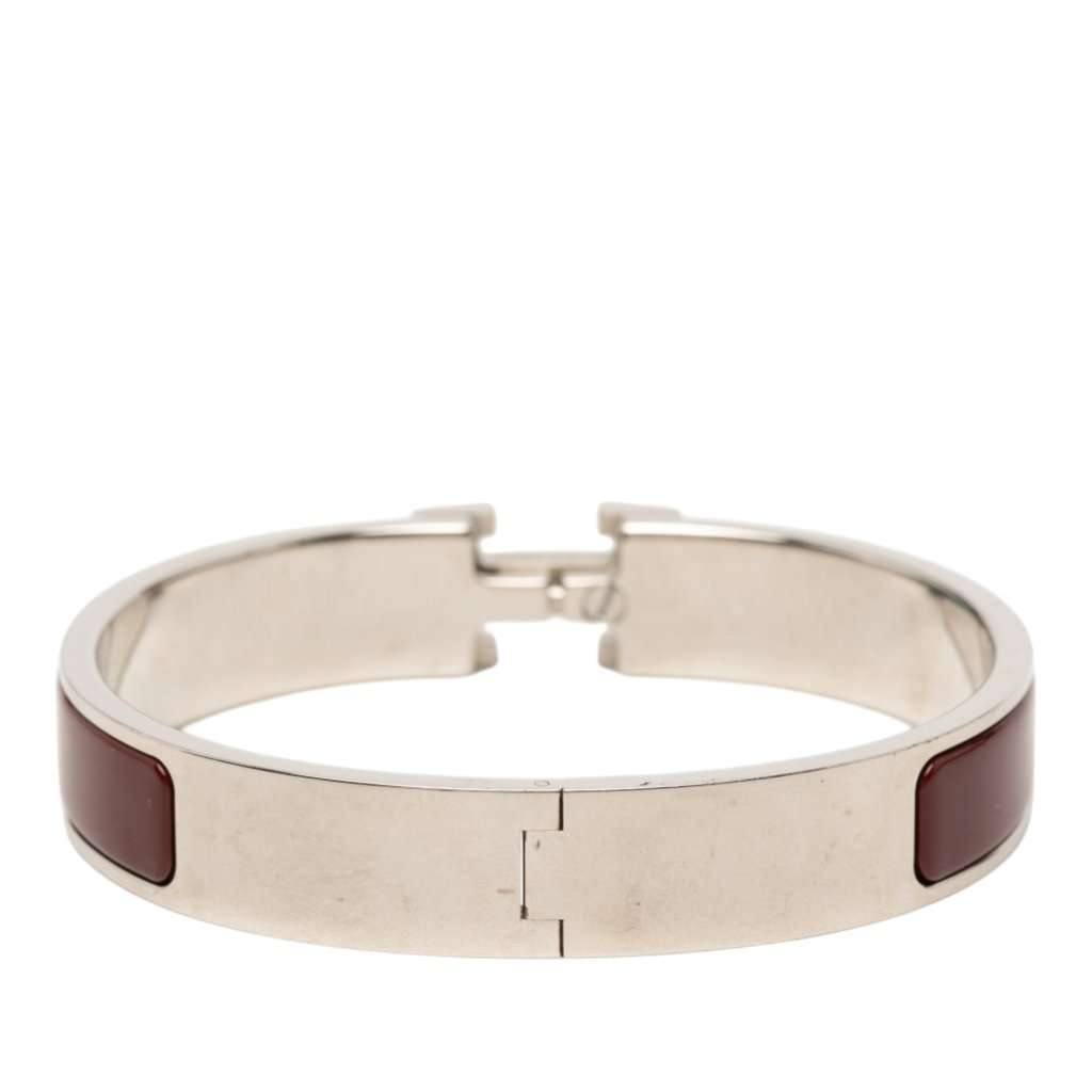 Hermès Narrow Enamel Clic H Bracelet PM Red Very good condition - Inside View