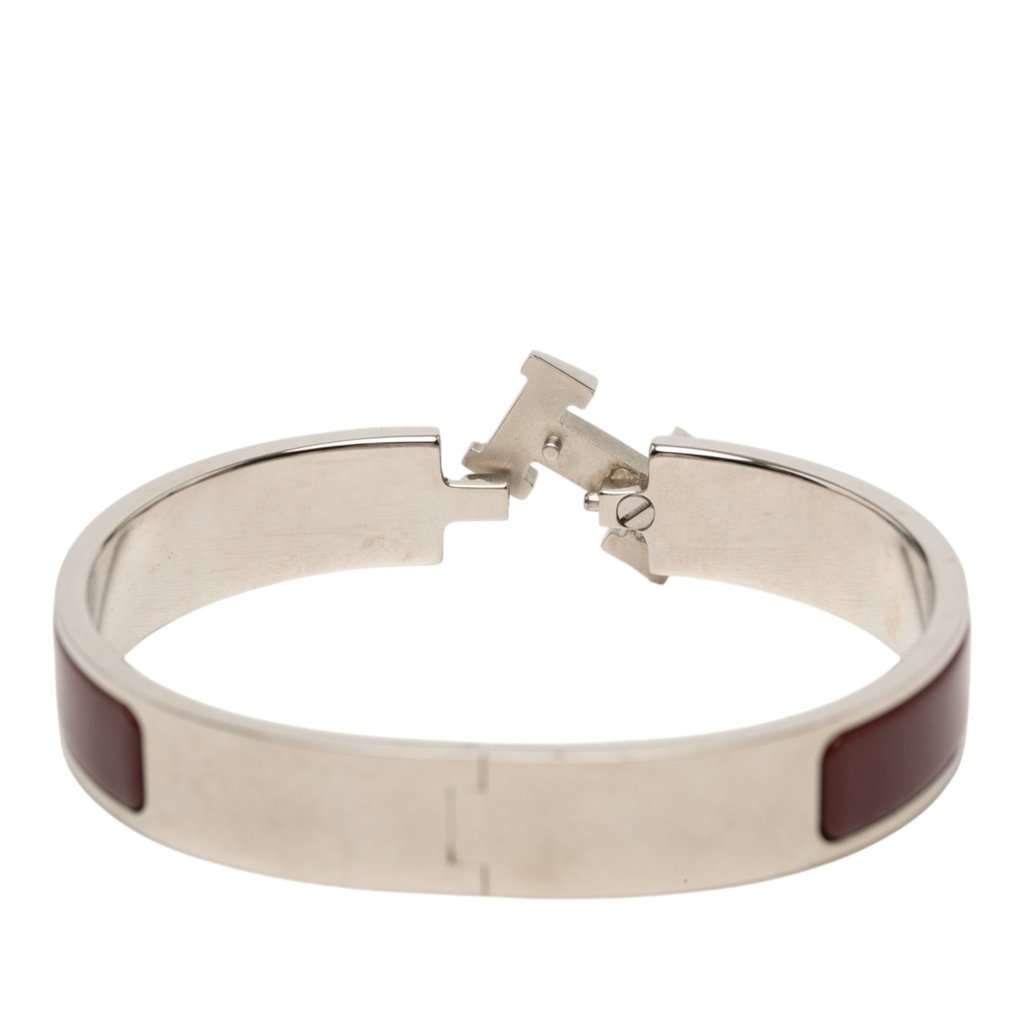 Hermès Narrow Enamel Clic H Bracelet PM Red Very good condition - Box View