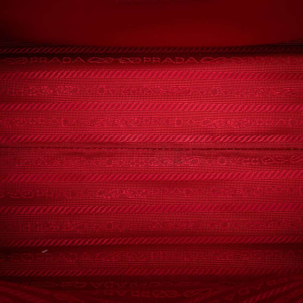 Prada Small Glace Calf Twin Pocket Satchel Red Leather Very good condition - Model View