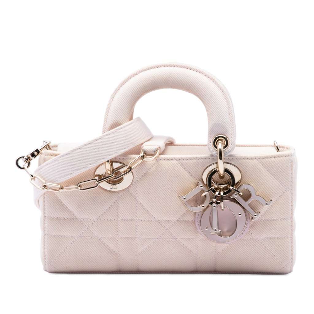 Dior Small Denim Macrocannage Lady D Joy Pink Very good condition - Front View