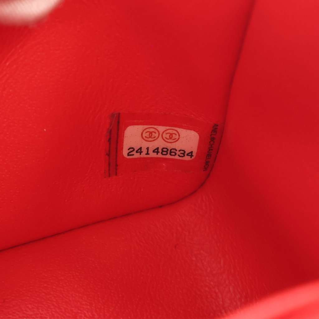 Chanel Mini Rectangular Classic Chevron Caviar Single Flap Red Leather Very good condition - Box View