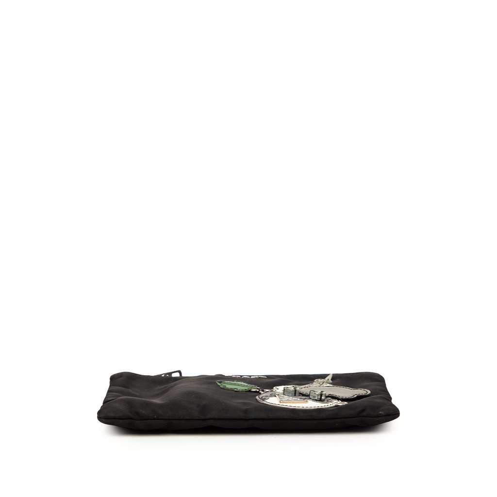 Prada Saffiano Trimmed Tessuto Robot Pouch Black Very good condition - Inside View