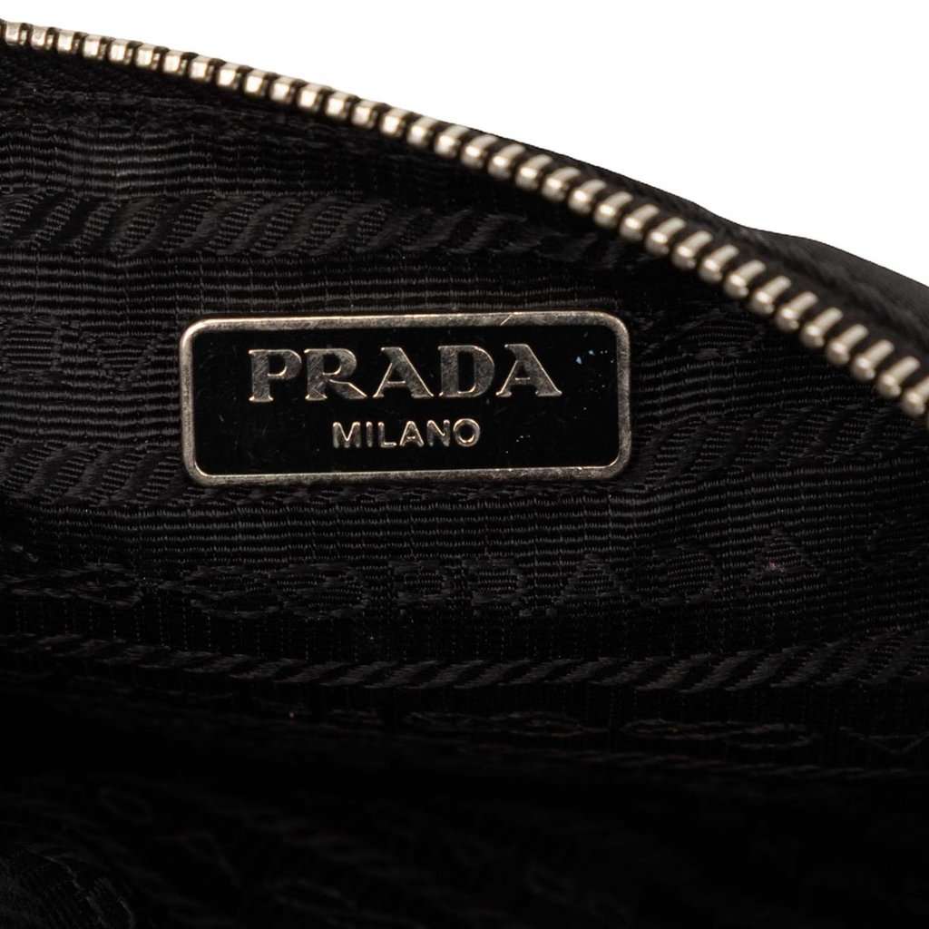 Prada Saffiano Trimmed Tessuto Robot Pouch Black Very good condition - Box View