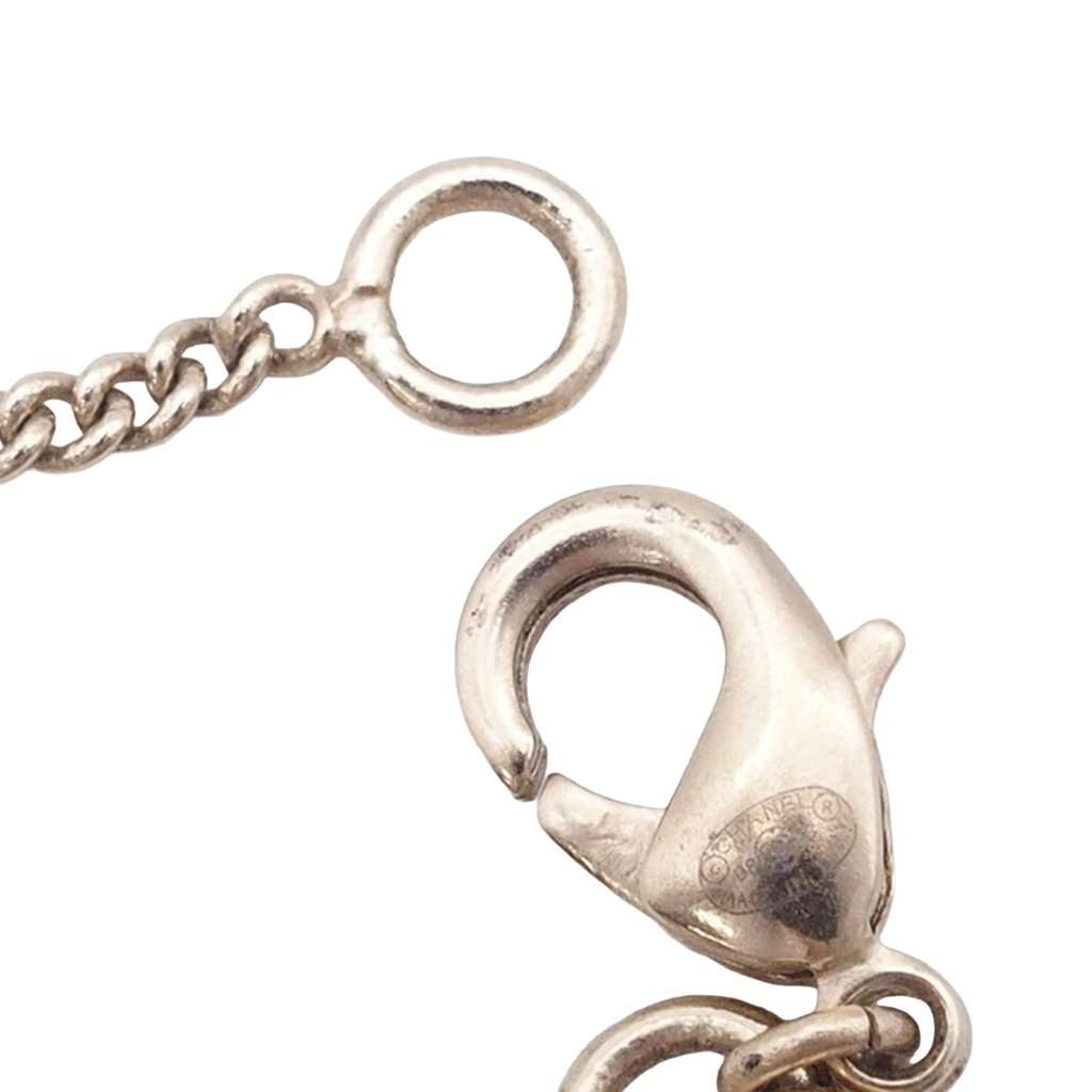 Chanel CC Brass Enamel Charm Bracelet Silver Metal Very good condition - Model View