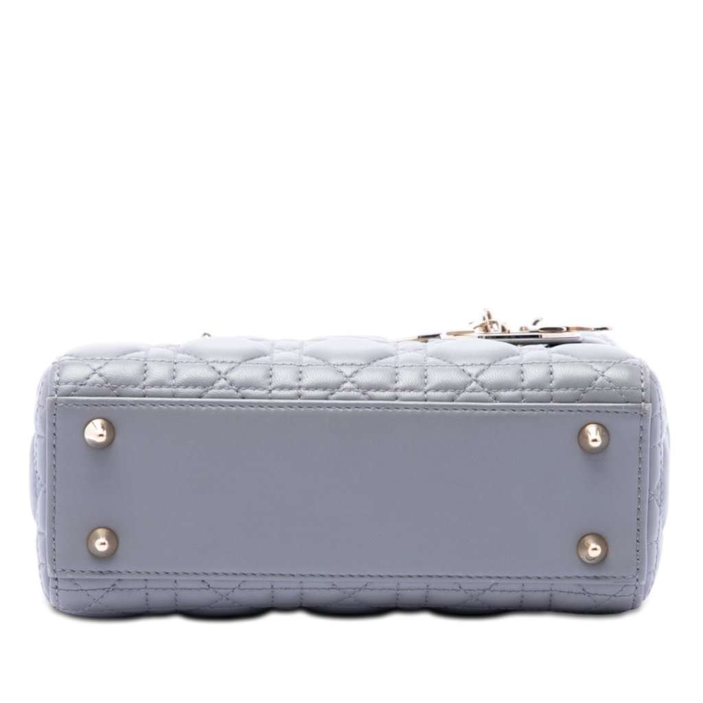 Dior Small Lambskin Cannage My ABCDior Lady Dior Grey Leather Very good condition - Inside View