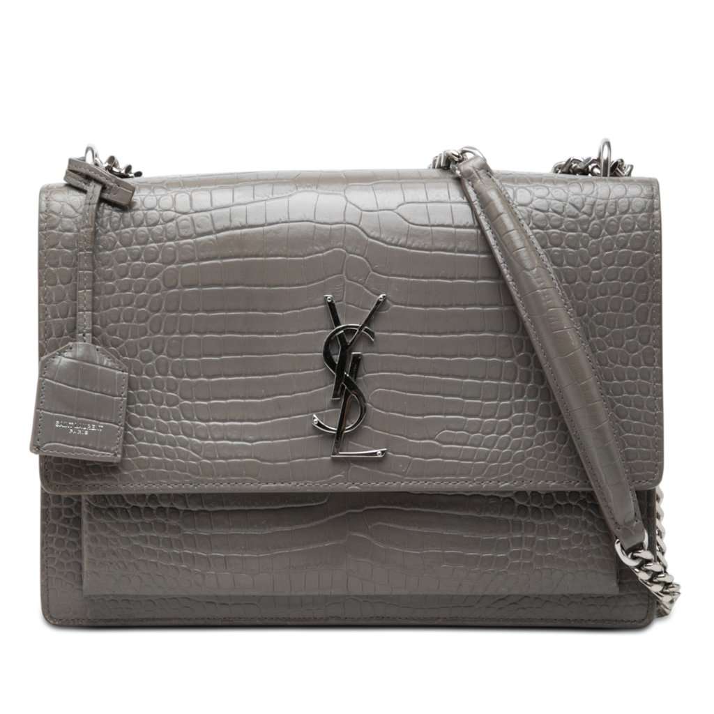 Saint Laurent Large Croc Embossed Leather Monogram Sunset Crossbody MultiColor Leather Very good - Front View