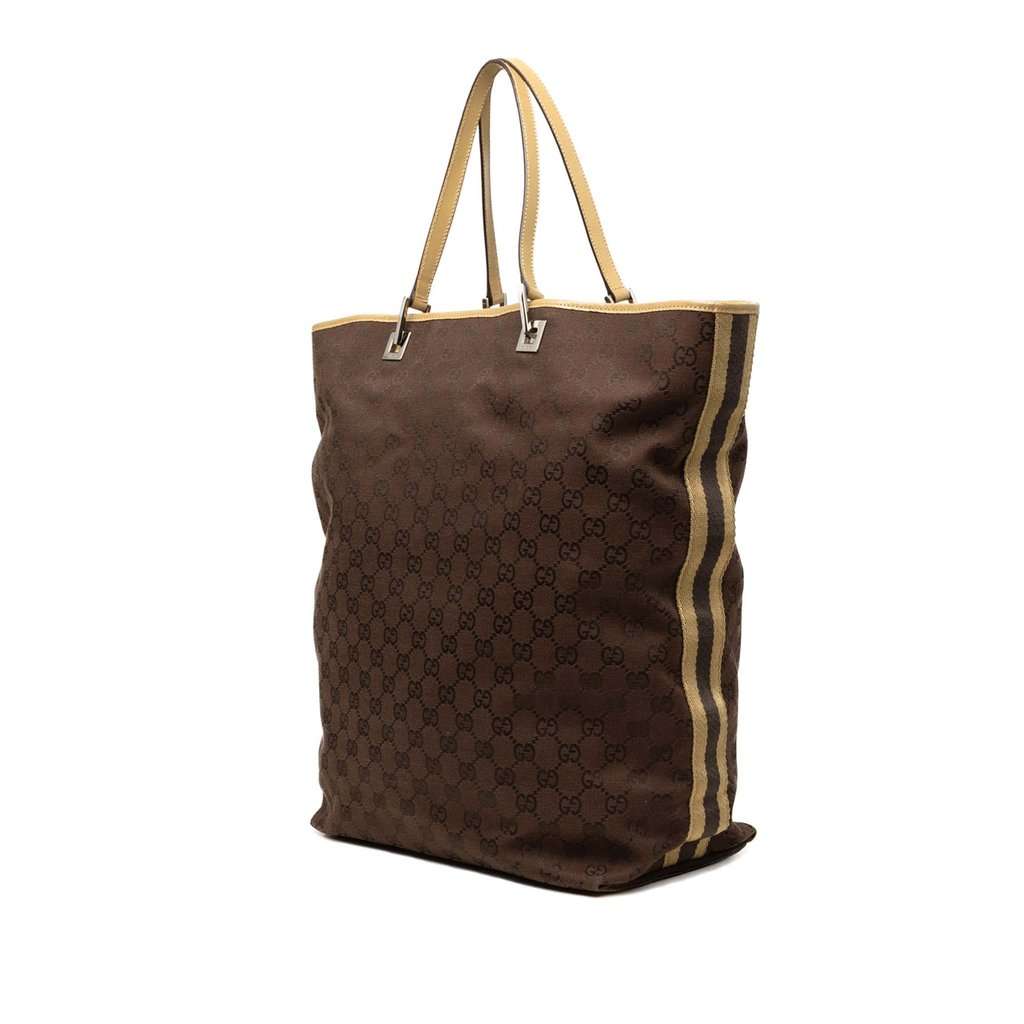 Gucci Large GG Canvas Shopper Tote Brown Very good condition - Back View