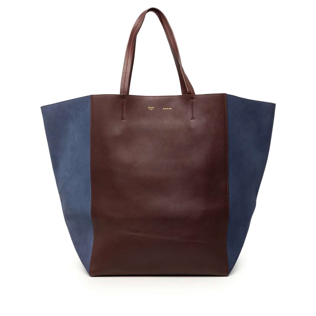 Celine Large Bicolor Suede and Calfskin Phantom Cabas Tote Red Leather Very good - Front View