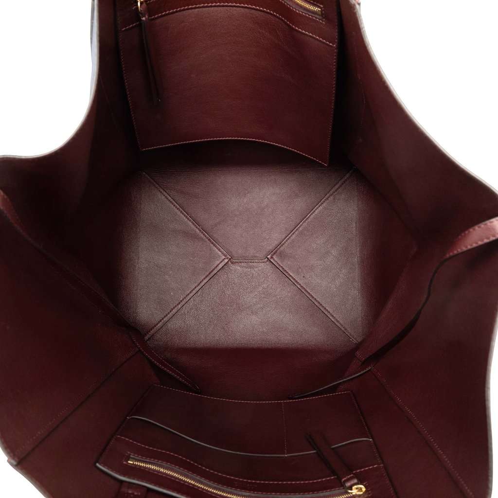 Celine Large Bicolor Suede and Calfskin Phantom Cabas Tote Red Leather Very good - Model View