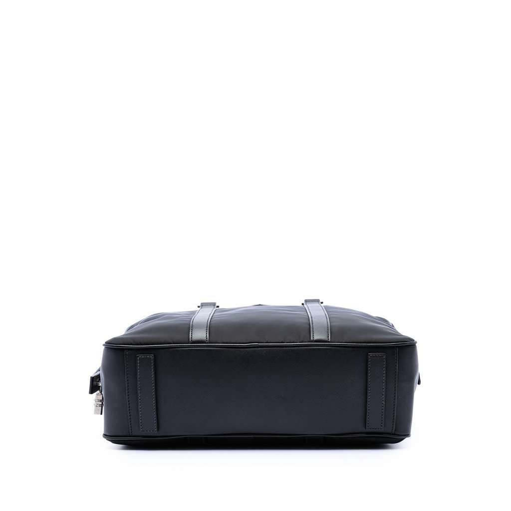 Prada Saffiano Trimmed Tessuto Business Bag Black Good condition - Inside View