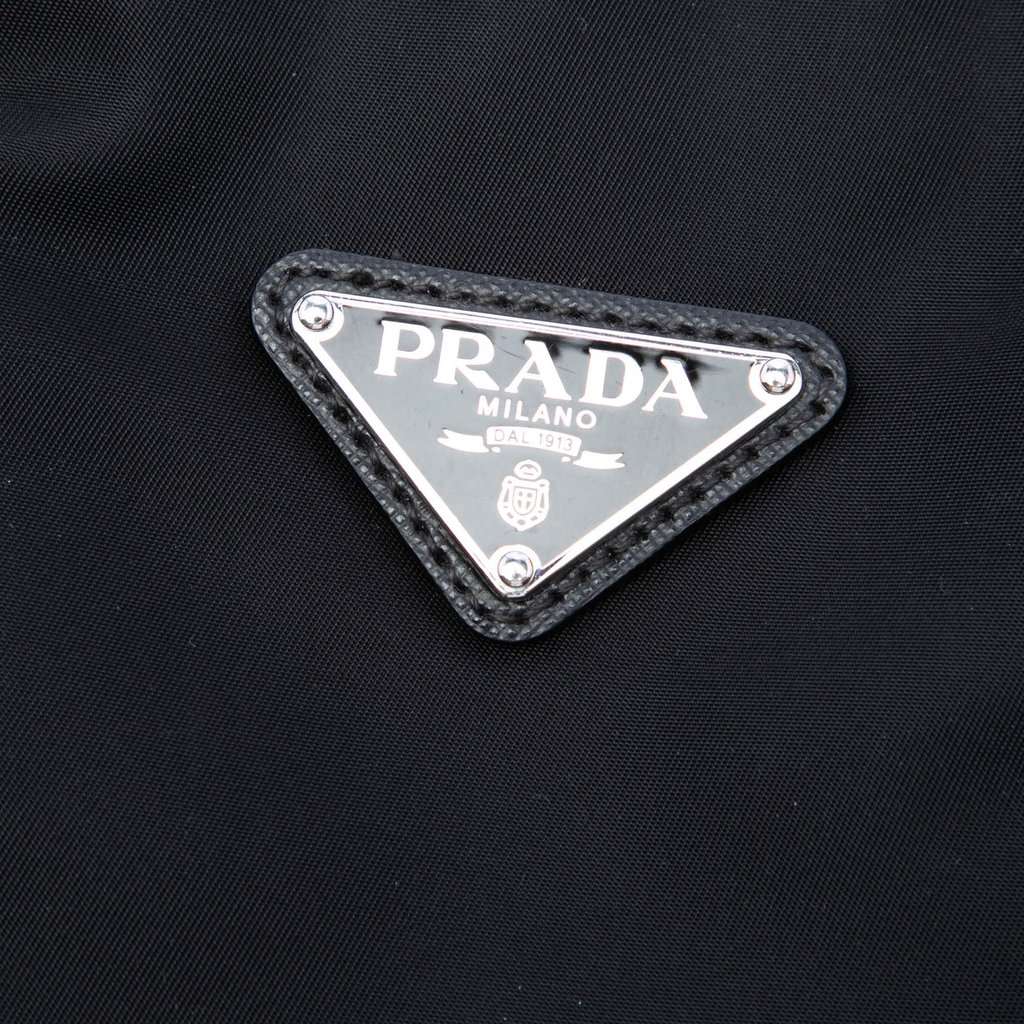 Prada Saffiano Trimmed Tessuto Business Bag Black Good condition - Box View
