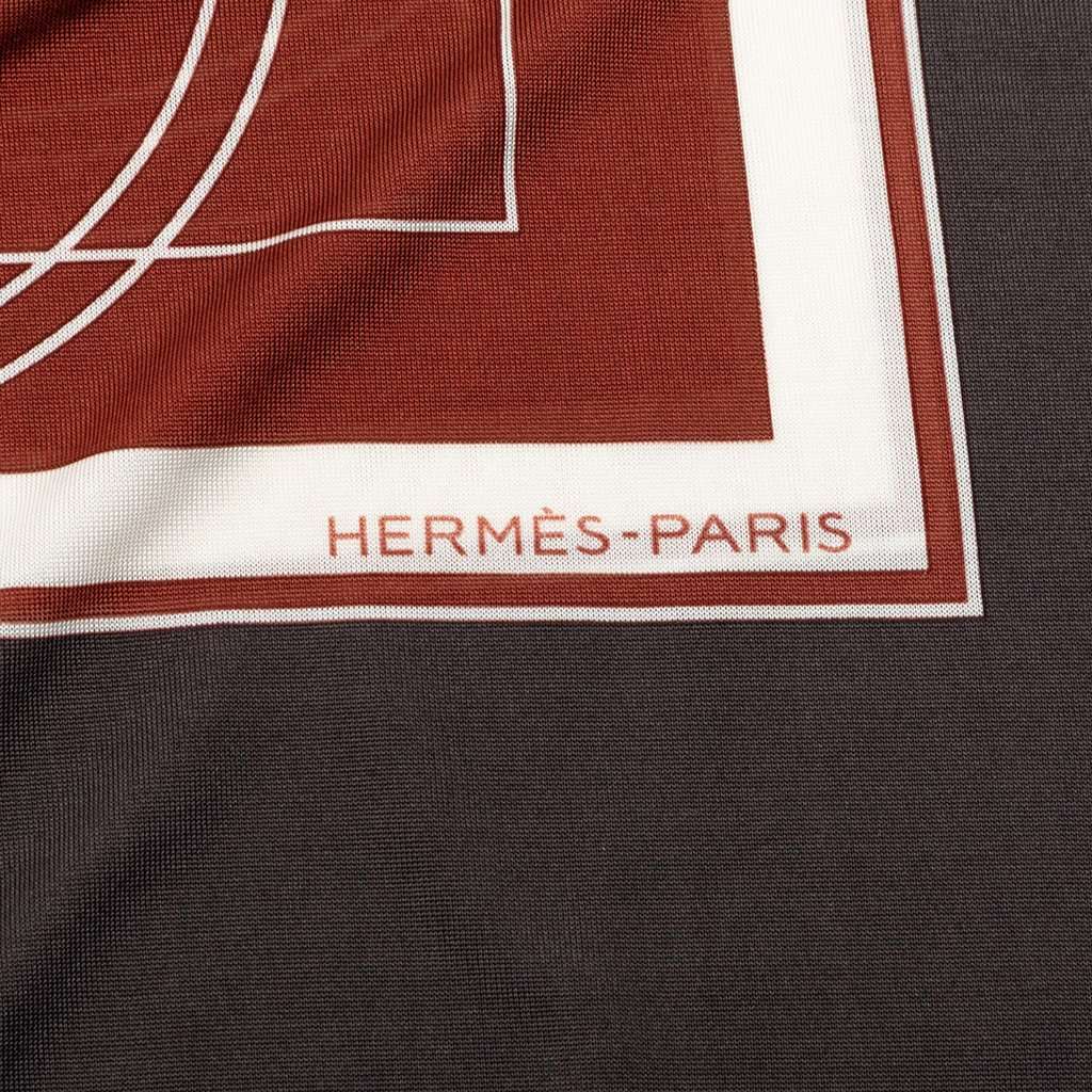 Hermès Ex Libris Fluide Silk Scarf Brown Very good - Box View