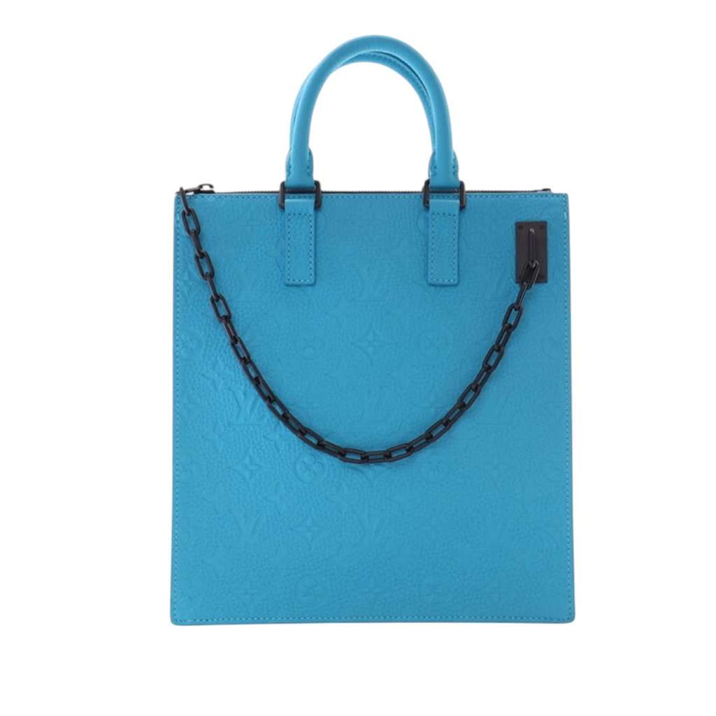 Louis Vuitton Monogram Taurillon Sac Plat Blue Leather Very good condition - Front View