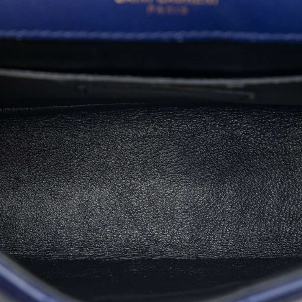 Saint Laurent Small Lambskin Vicky Crossbody Blue Leather Very good - Model View