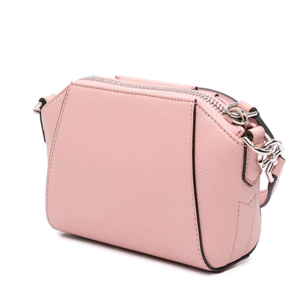 Givenchy Nano Grained Calfskin Antigona Crossbody Pink Leather Very good - Back View