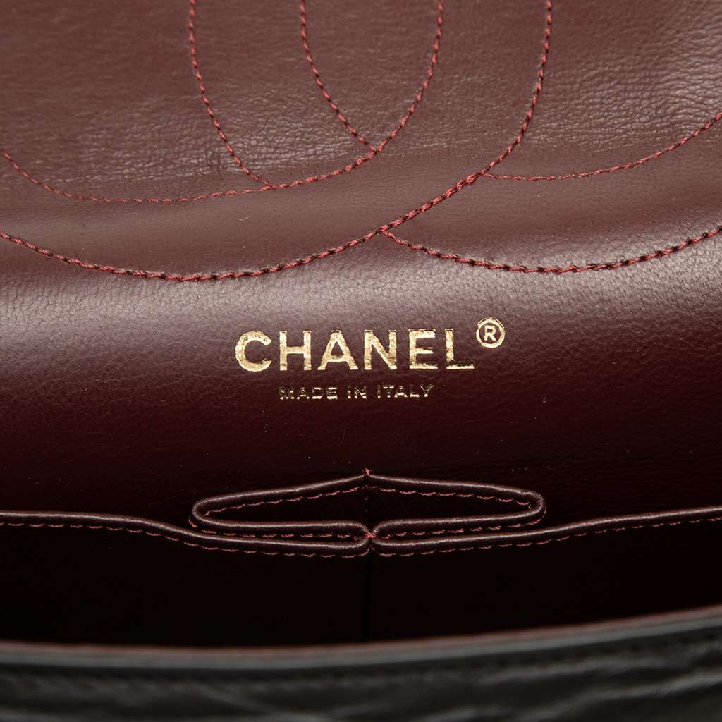 Chanel Quilted Aged Calfskin Reissue 2.55 Double Flap 227 Black Leather Very good condition - Box View