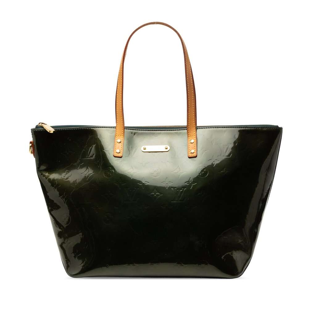 Louis Vuitton Monogram Vernis Bellevue GM Green Leather Very good - Front View