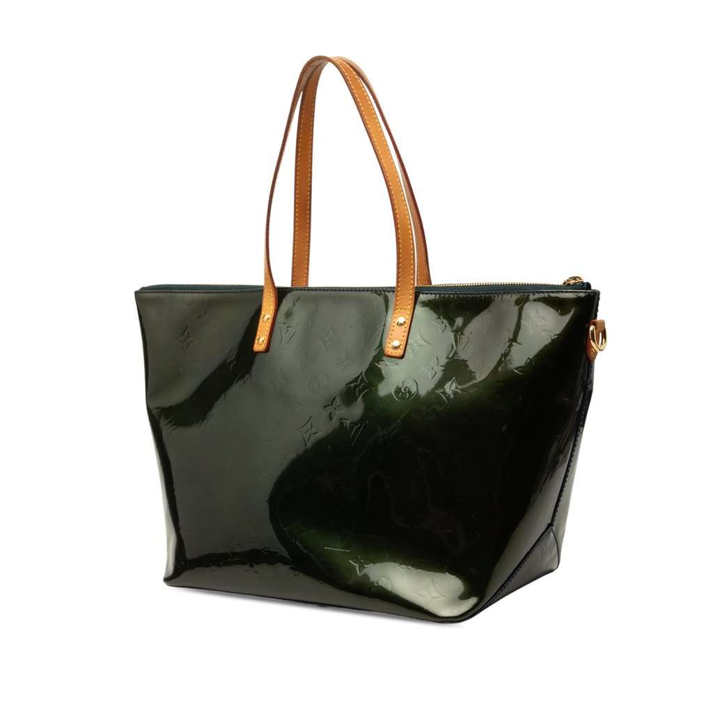 Louis Vuitton Monogram Vernis Bellevue GM Green Leather Very good - Back View