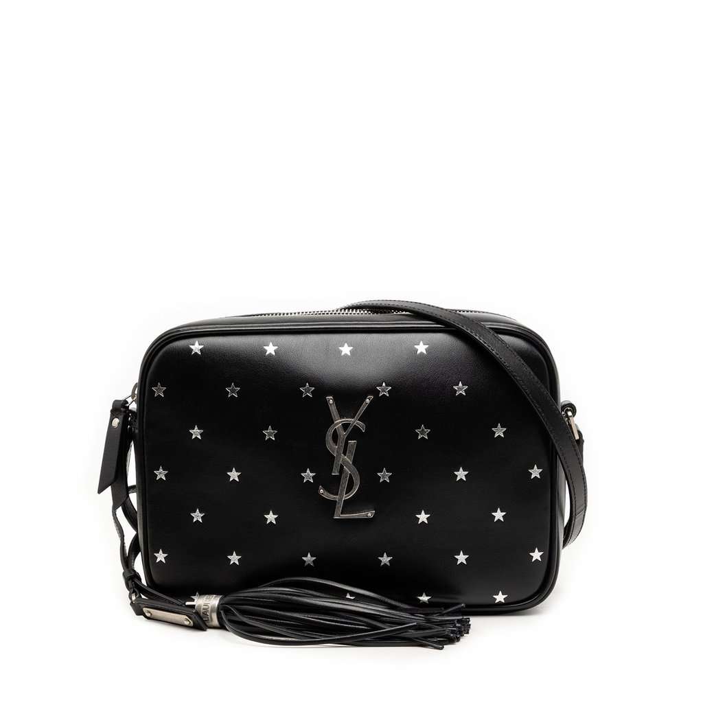 Saint Laurent Calfskin Monogram Star Lou Tassel Camera Bag Black Leather Very good condition - Front View