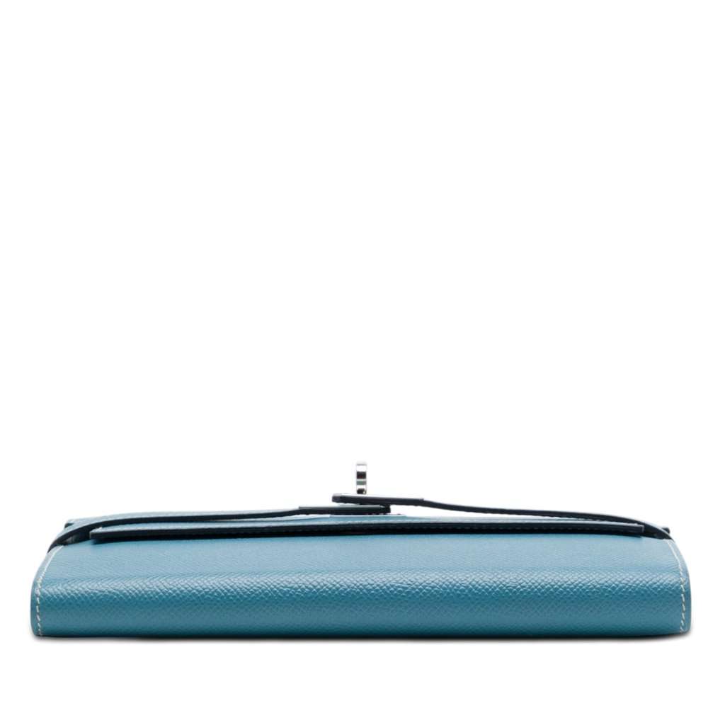 Hermès Epsom Kelly Longue Wallet Blue Leather Very good condition - Inside View