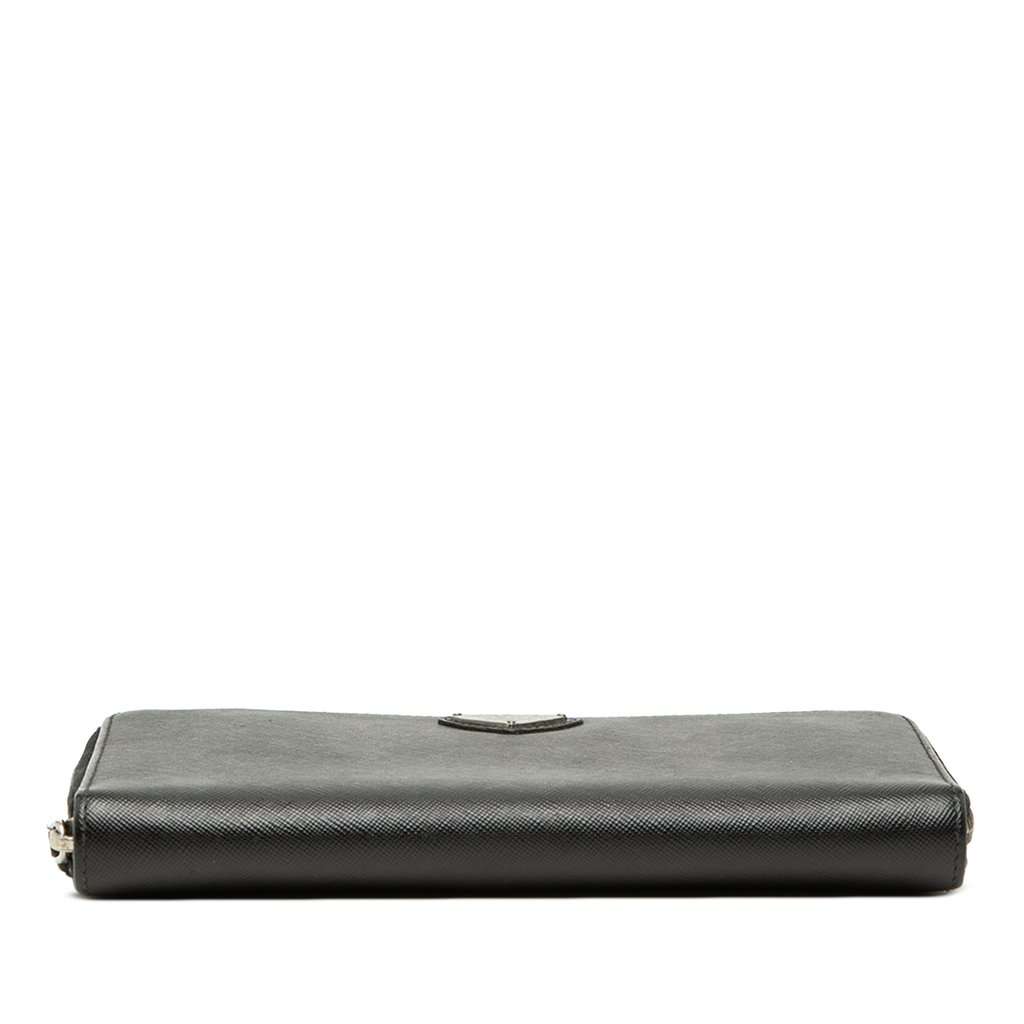 Prada Saffiano Zip Around Travel Wallet Black Leather Very good condition - Inside View