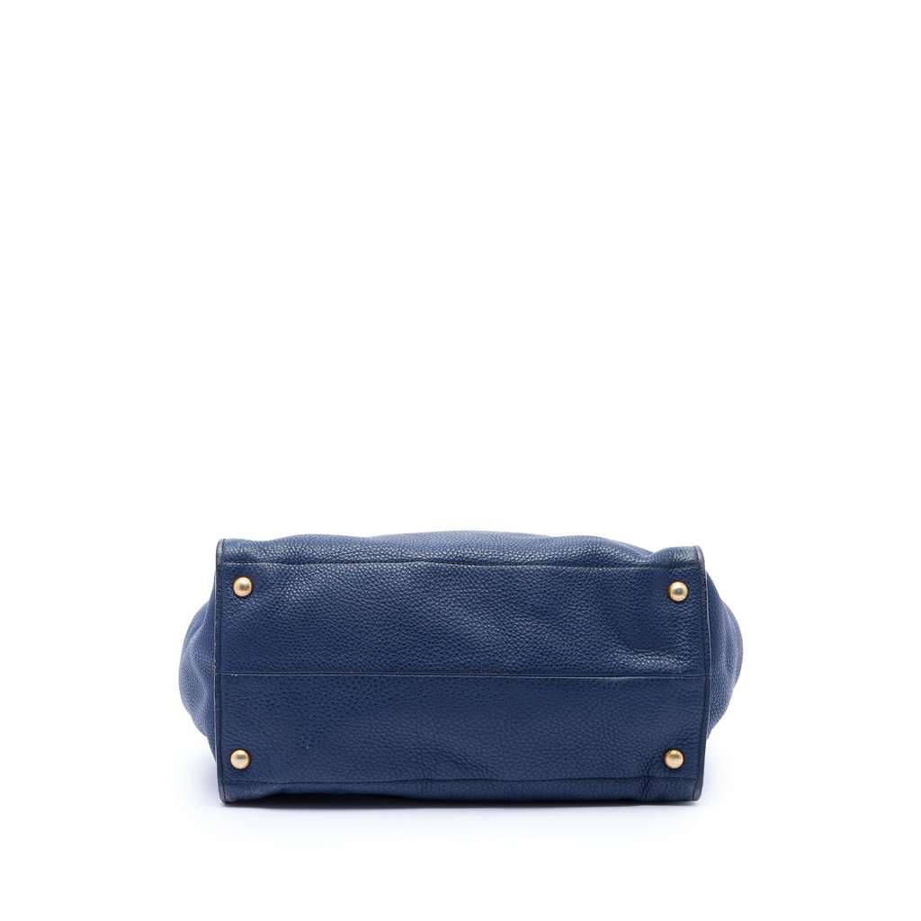 Prada Vitello Daino Open Convertible Tote Blue Leather Very good condition - Inside View