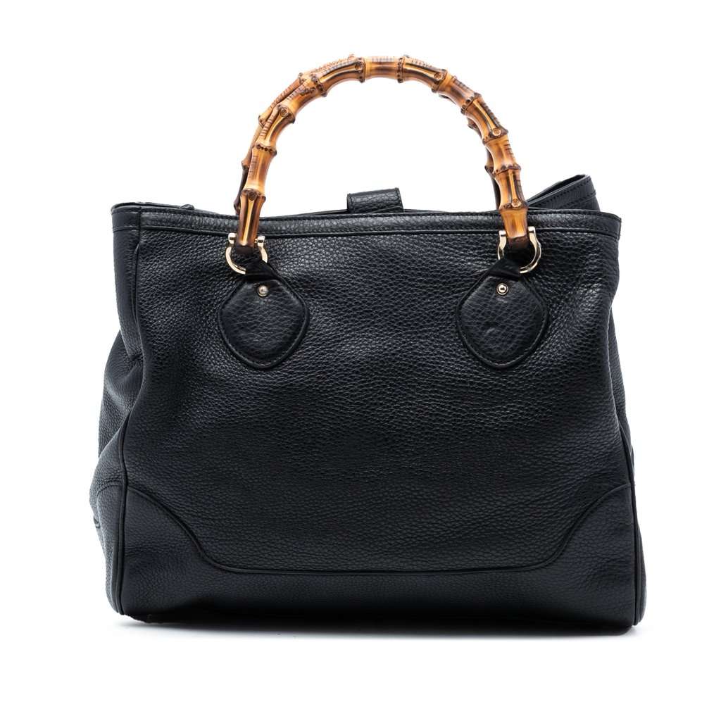 Gucci Calfskin Bamboo Diana Tote Black Leather Very good condition - Front View