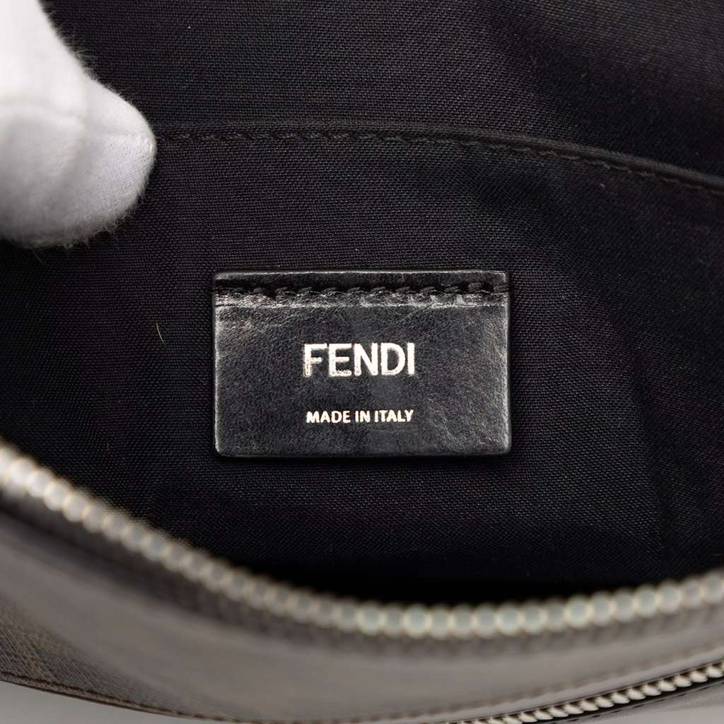 Fendi Zucca Coated Canvas Diagonal Front Zip Clutch Brown Very good condition - Box View