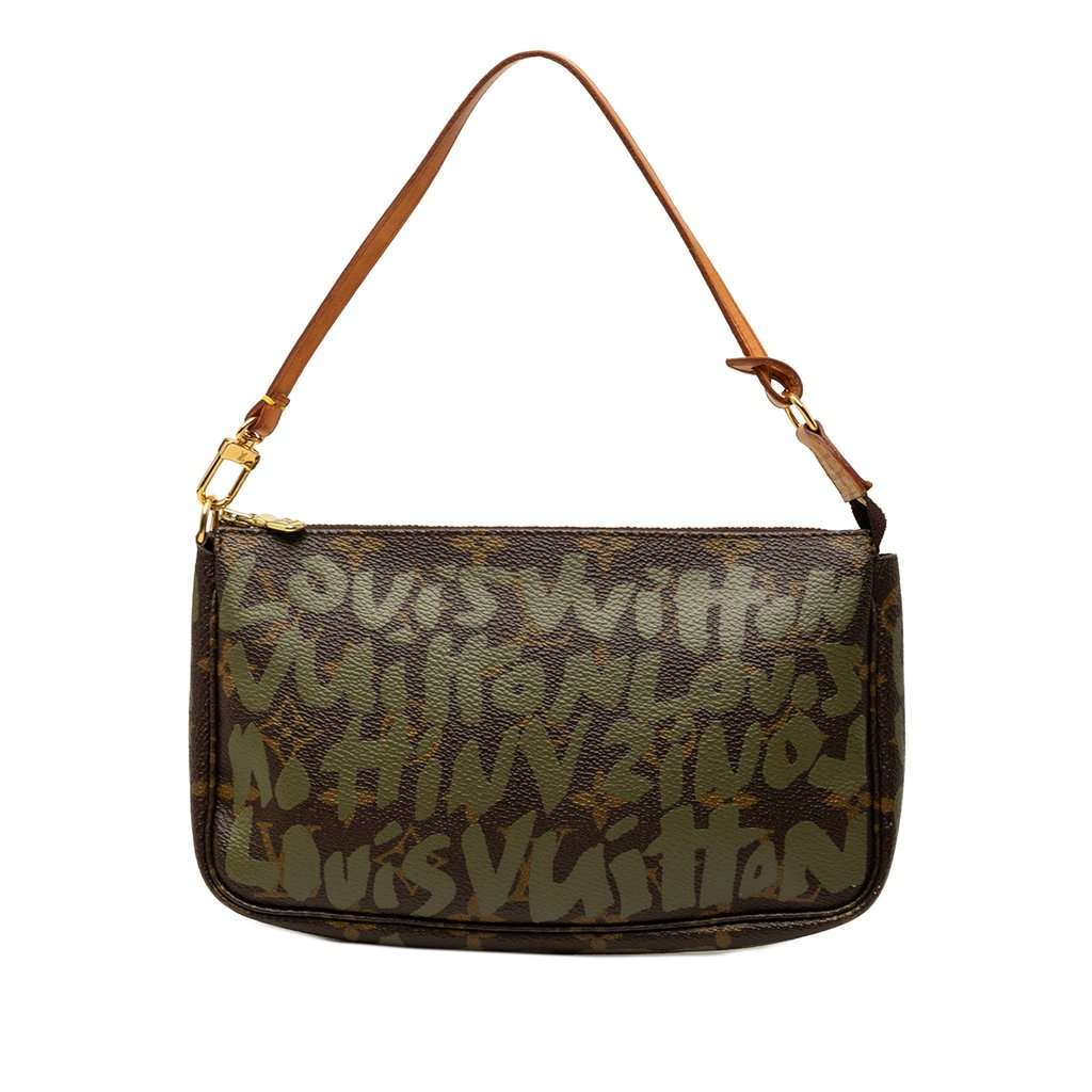 Louis Vuitton Stephen Sprouse Monogram Graffiti Pochette Accessoires Brown Very good - Front View