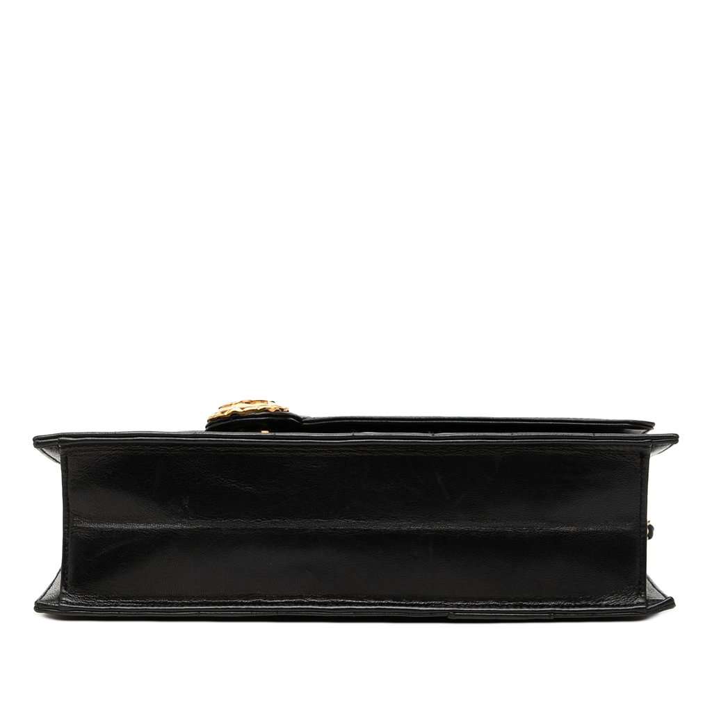 Chanel CC Vertical and Diagonal Quilted Calfskin Envelope Flap Black Leather Very good - Inside View