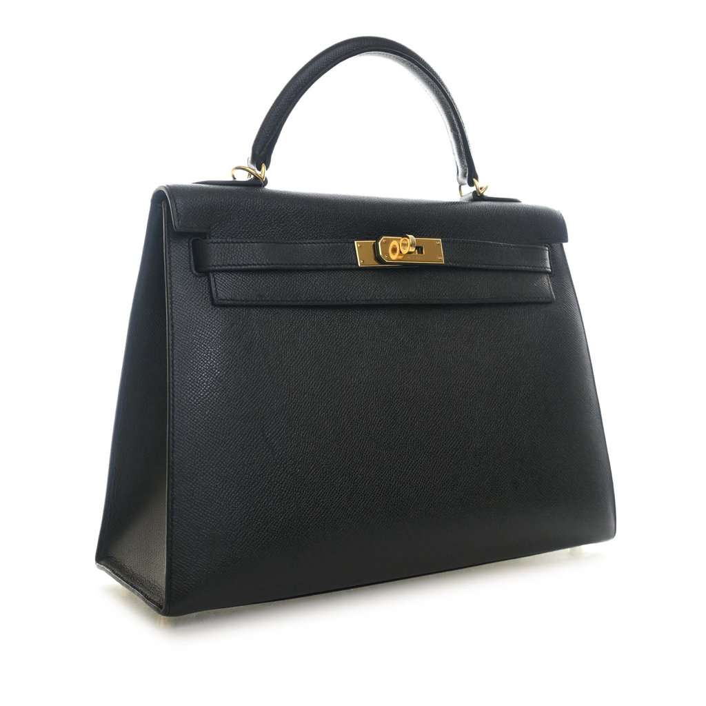 Hermès Epsom Kelly II Sellier 32 Black Leather Very good condition - Back View