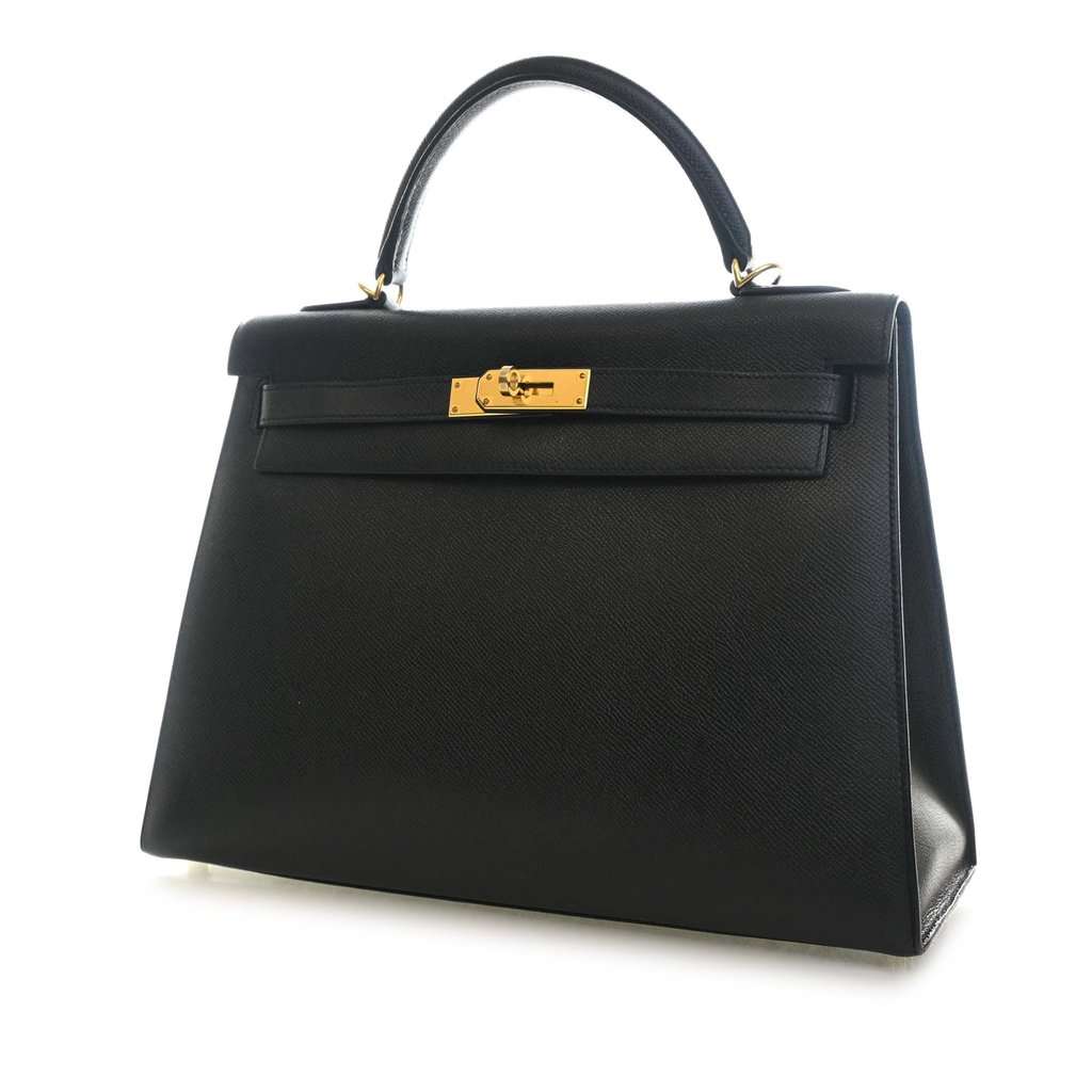 Hermès Epsom Kelly II Sellier 32 Black Leather Very good condition - Inside View