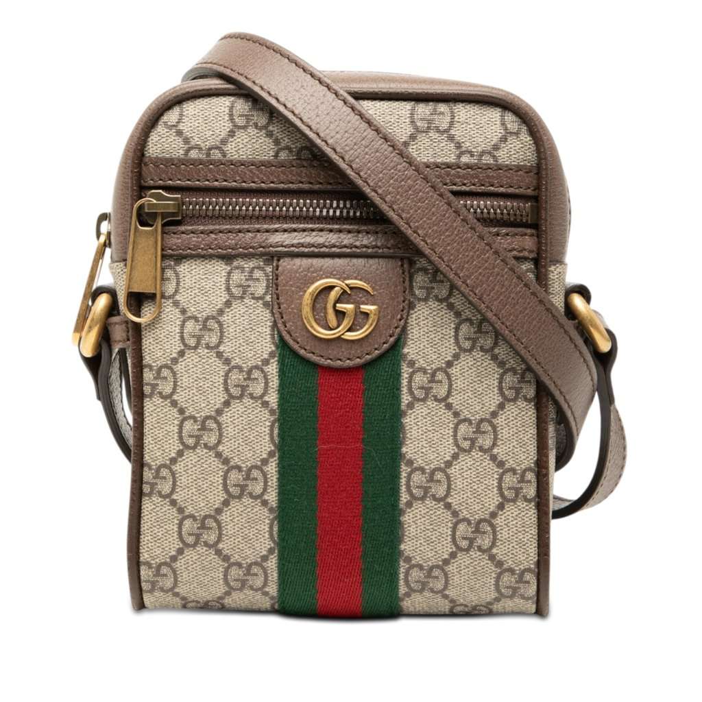 Gucci Mini GG Supreme Web Ophidia Crossbody Beige Very good condition - Front View
