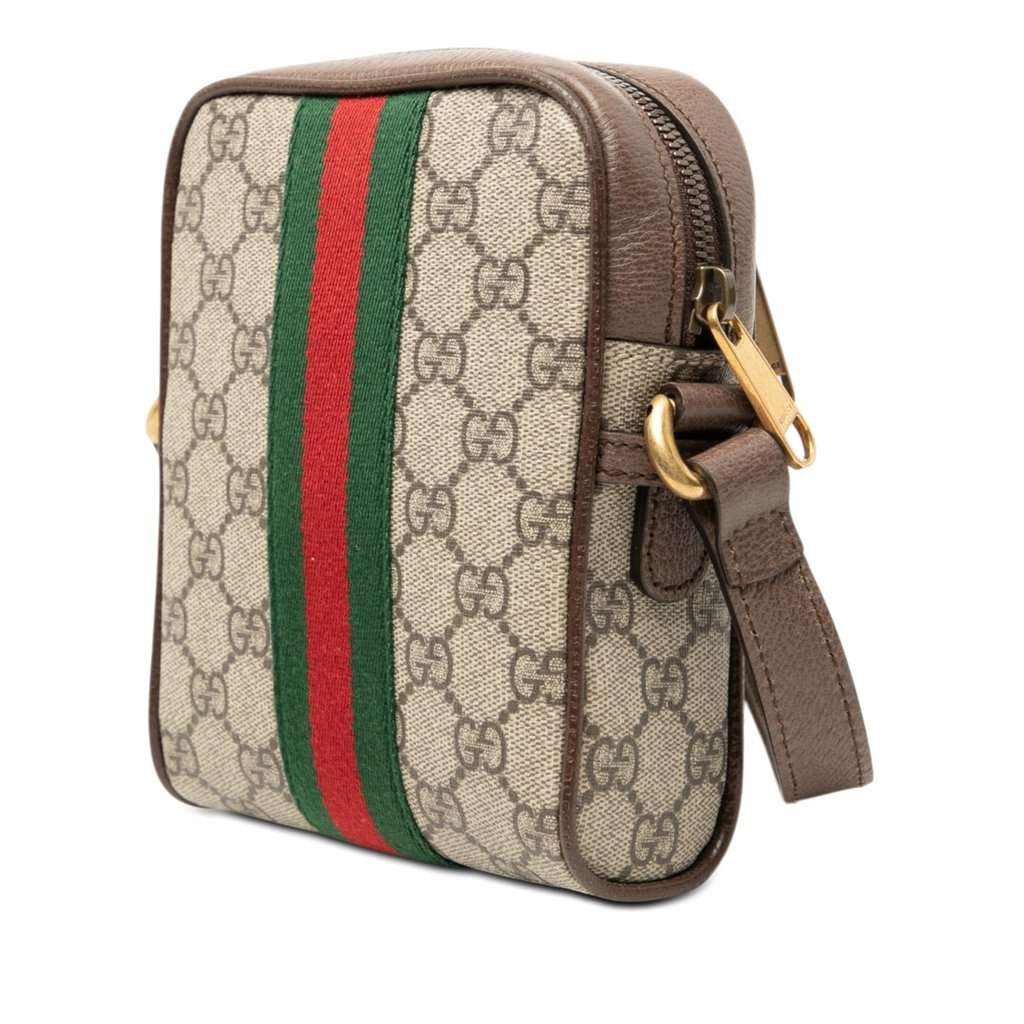 Gucci Mini GG Supreme Web Ophidia Crossbody Beige Very good condition - Back View