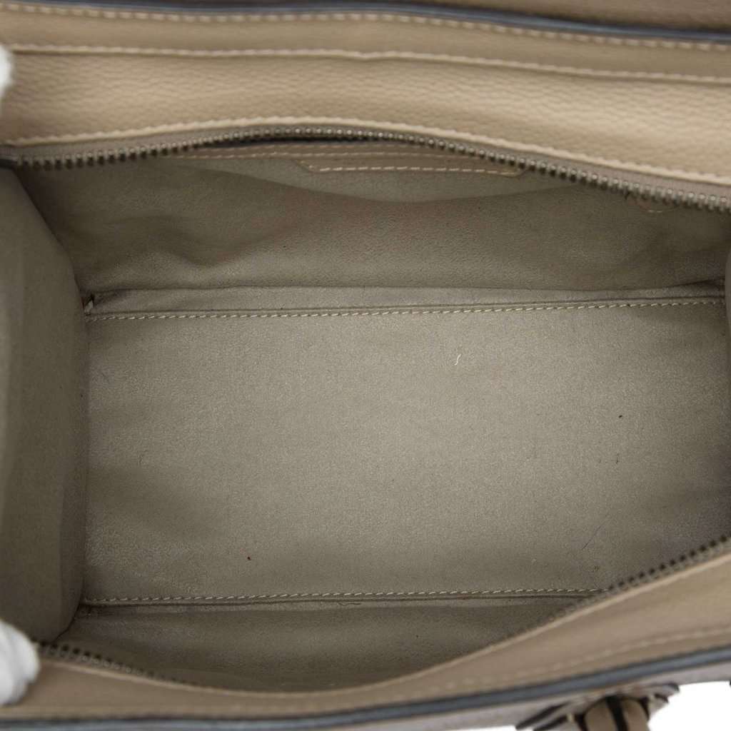 Celine Micro Leather Luggage Tote Beige Leather Very good - Model View