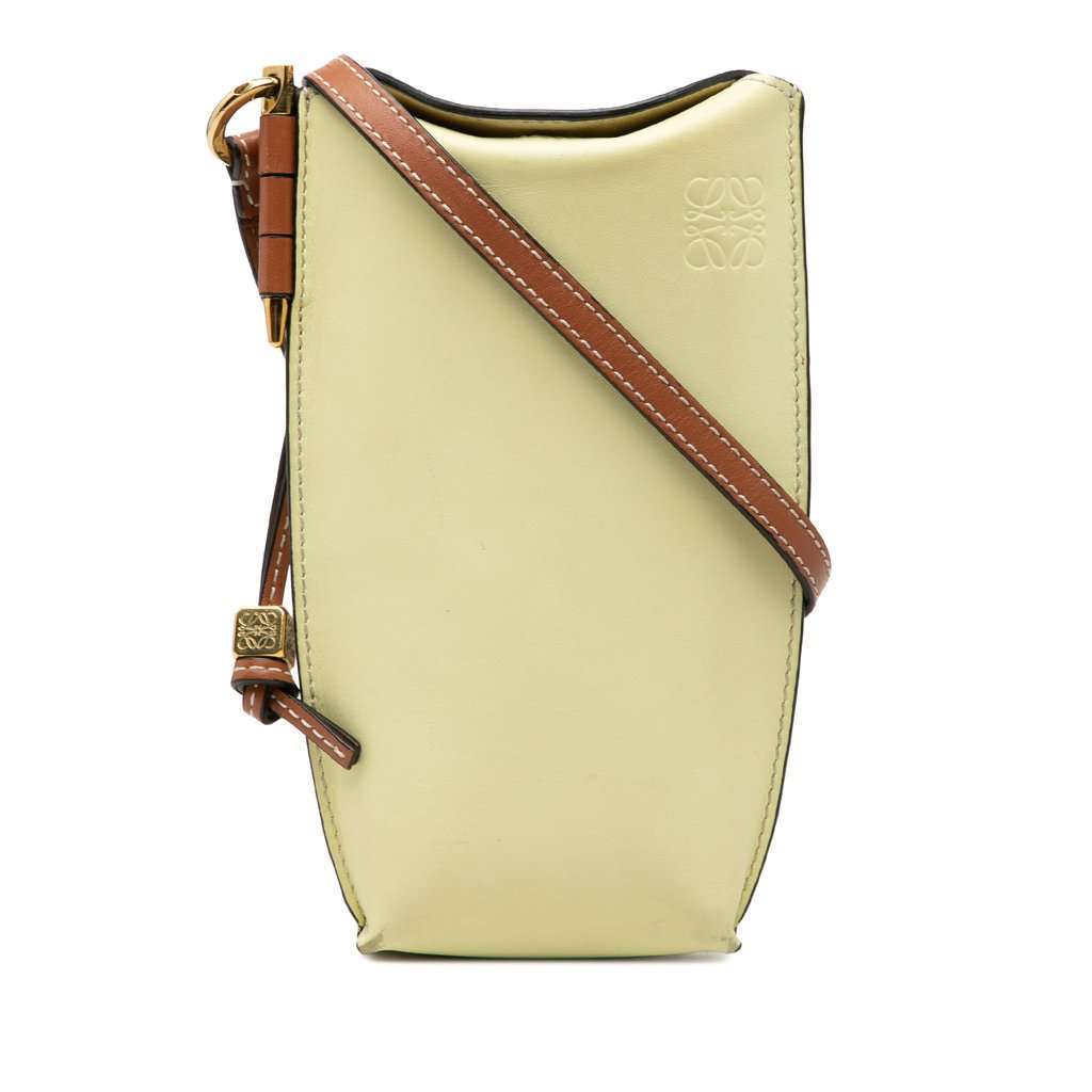 LOEWE Leather Gate Pocket Crossbody Yellow Leather Very good condition - Front View