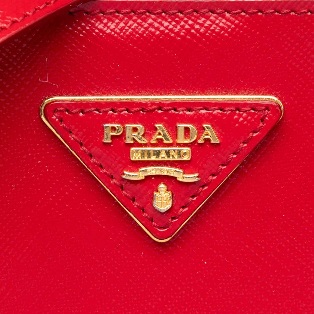 Prada Saffiano Vernice Convertible Tote Red Leather Very good condition - Box View