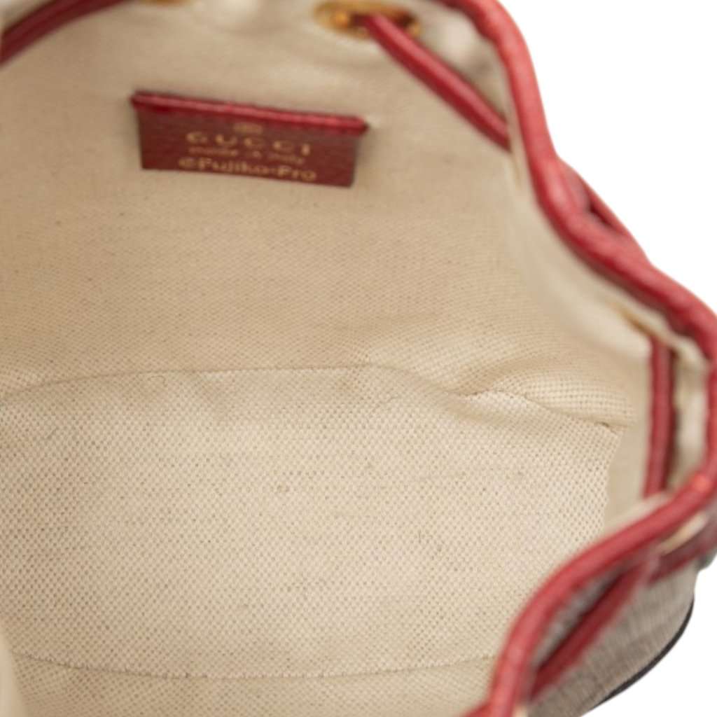 Gucci Micro GG Supreme Doraemon Bucket Bag Beige Very good condition - Model View