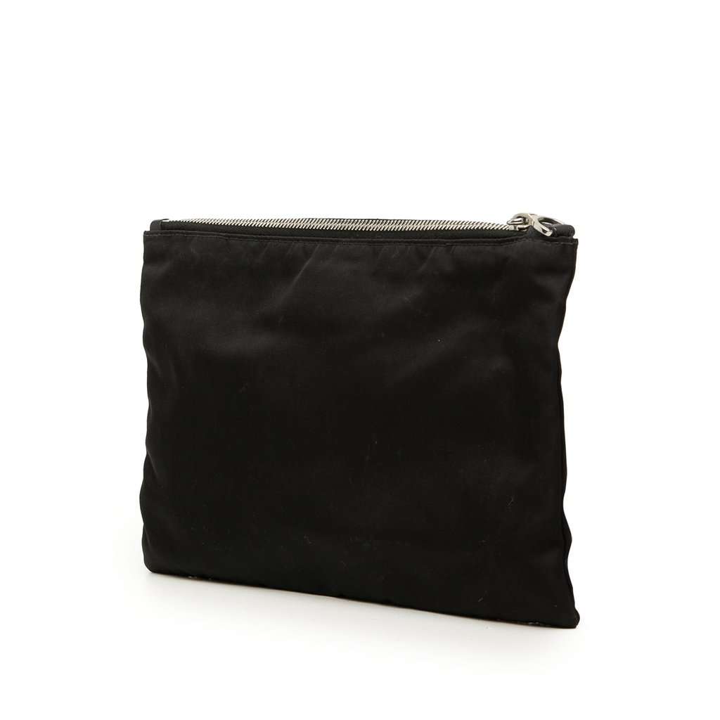 Prada Tessuto Zip Clutch Black Very good condition - Back View