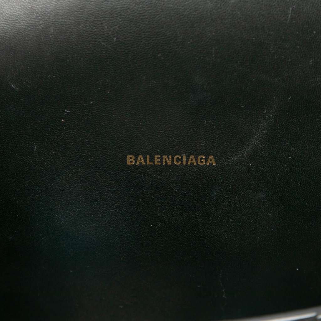Balenciaga Small Shiny Box Calfskin Hourglass Top Handle Bag Black Leather Very good - Box View