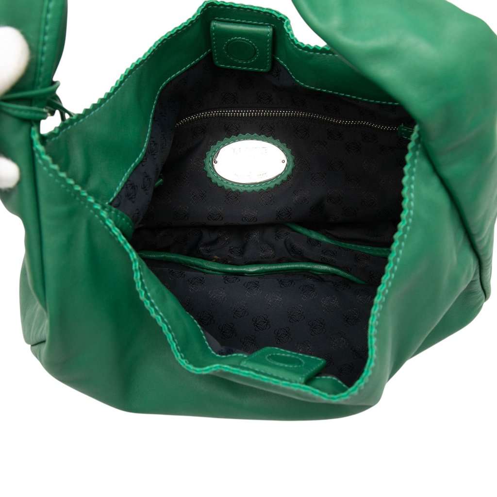 Loewe Nappa Anagram Tassel Hobo Green Leather Very good condition - Model View