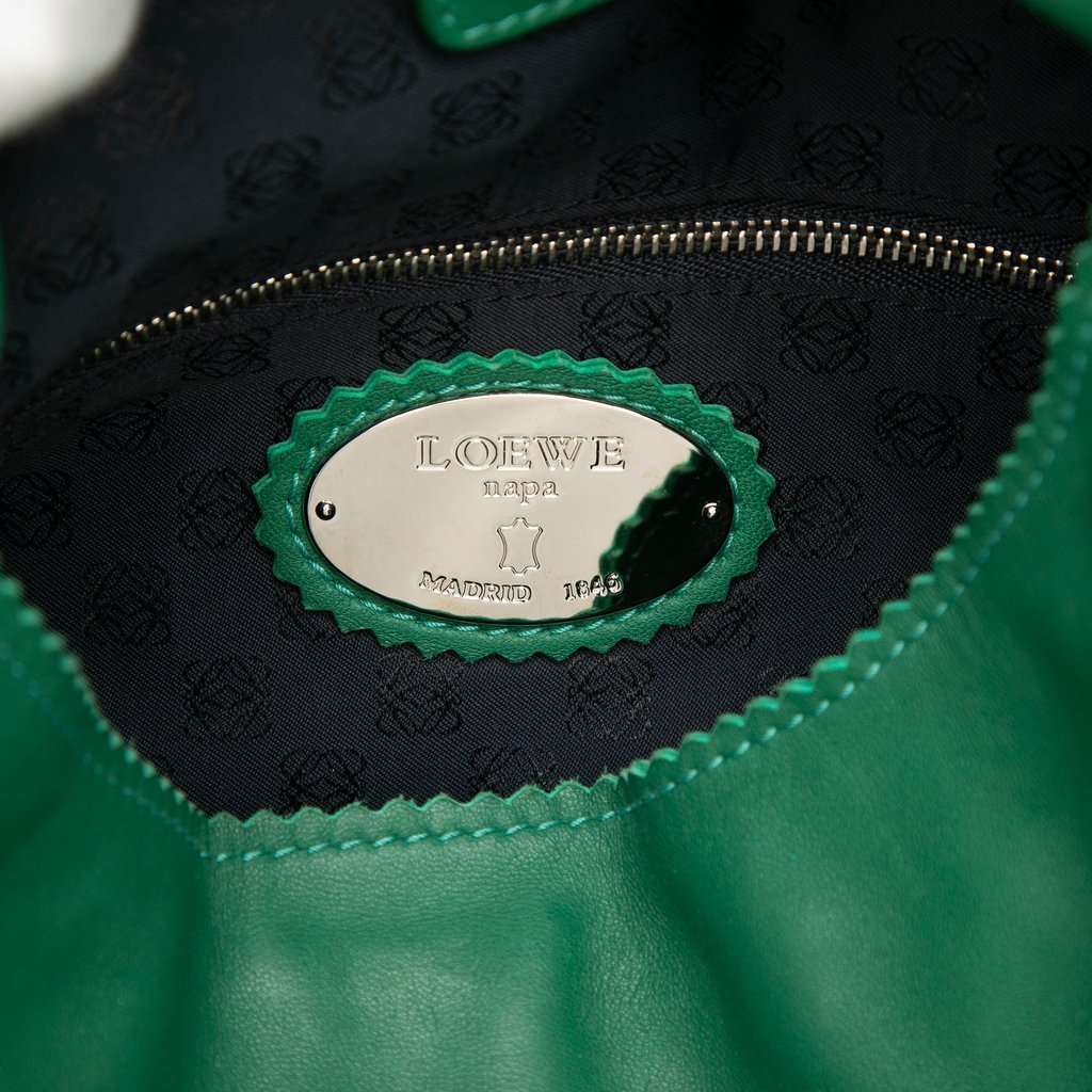 Loewe Nappa Anagram Tassel Hobo Green Leather Very good condition - Box View