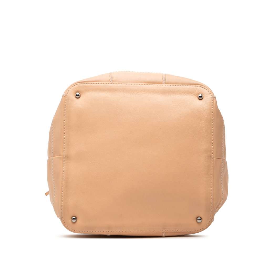 Chanel Calfskin Square Stitch Tassel Hobo Beige Leather Very good - Inside View