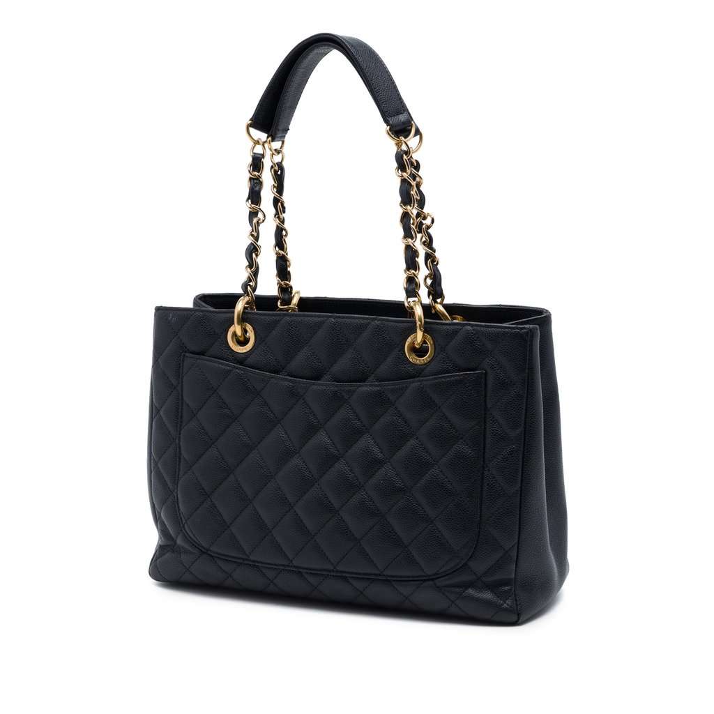 Chanel Caviar Grand Shopping Tote Black Leather Very good condition - Back View