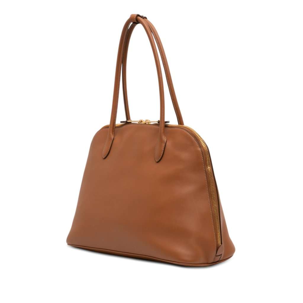 Miu Miu Softy Calfskin Embossed Logo Shoulder Bag Brown Leather Very good condition - Back View