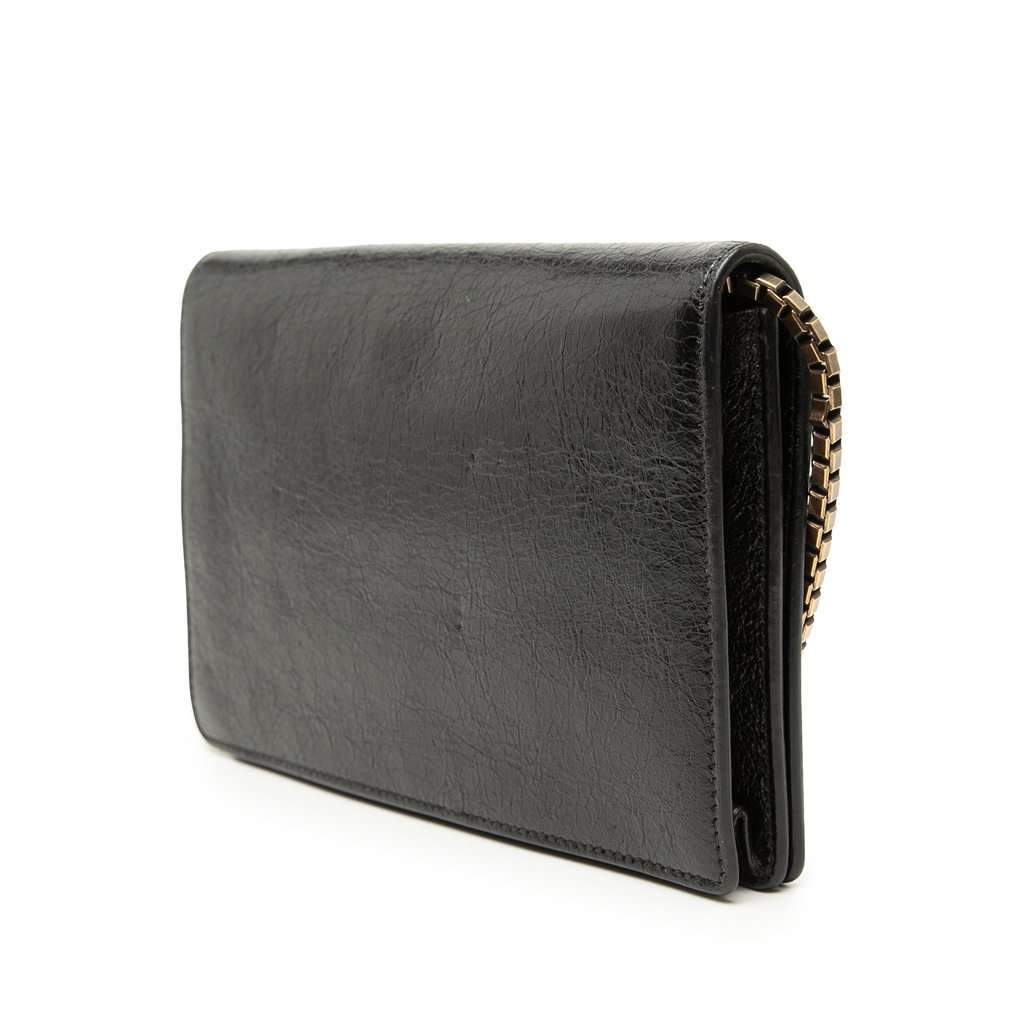 Balenciaga Lambskin Motocross Giant 12 Wallet on Chain Black Leather Very good - Back View