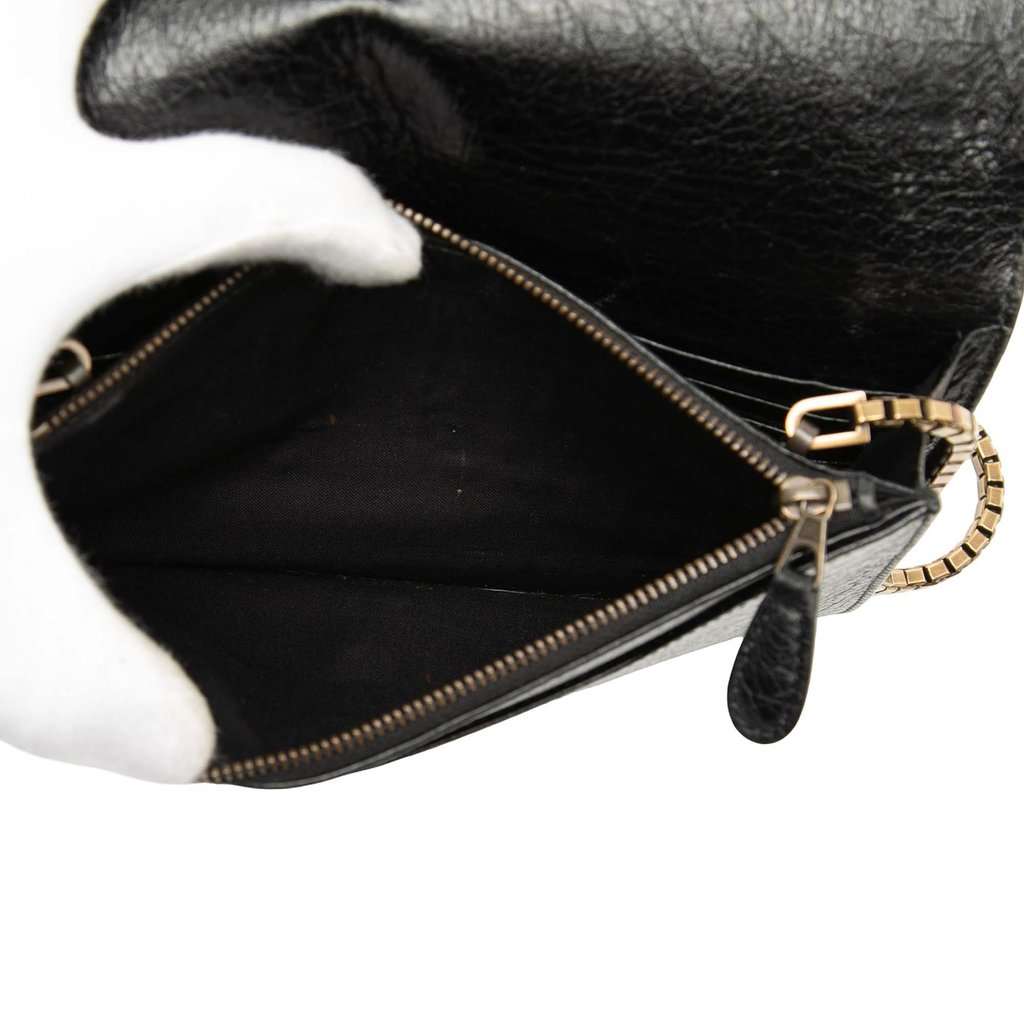 Balenciaga Lambskin Motocross Giant 12 Wallet on Chain Black Leather Very good - Model View