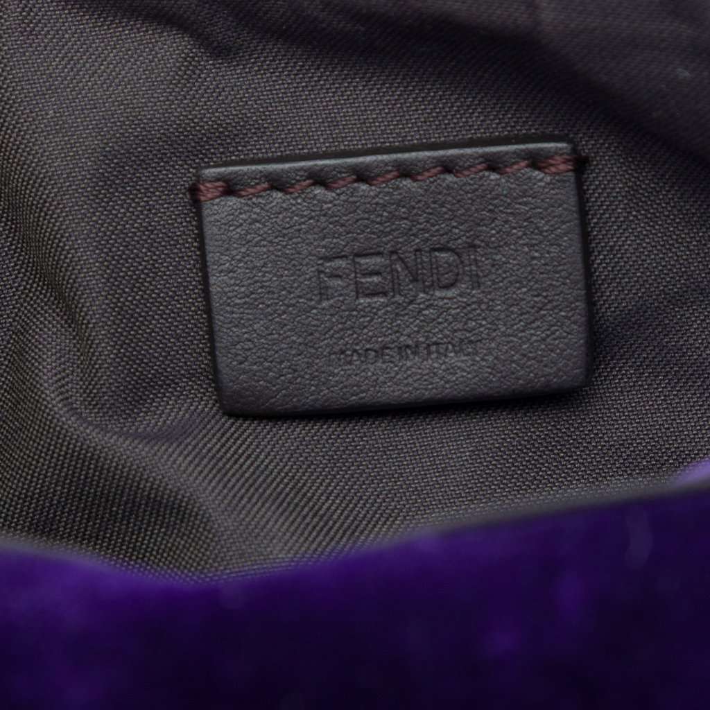 Fendi Mini Zucca Embossed Velvet Baguette Satchel Purple Very good - Box View